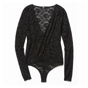 FREE PEOPLE Lust For Lace Black Bodysuit, nwt